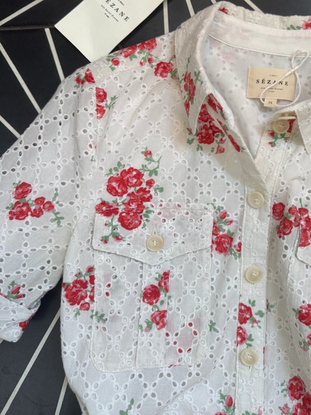 Like New Sezane Raquel Dress Rosa Corail Print - Size 2 - Picture 6 of 8